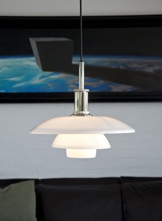 PH 4 1/2-4 taklampe - krom/opal