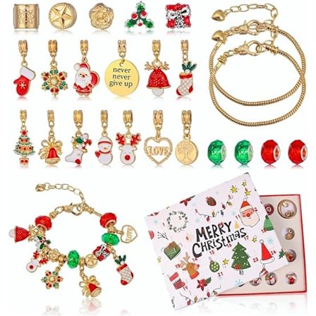 Julekalenderarmbånd for jenter 2022, 24 dagers nedtelling, Ch,ZQKLA