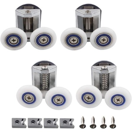 4-pakning dusjrullere 2 øvre og nedre trinser 26mm sinklegering dusj