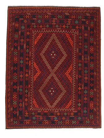 Tejida A Mano Kilim Maimane Alfombra 248X321 De Lana Negro/Rojo Oscuro Grande