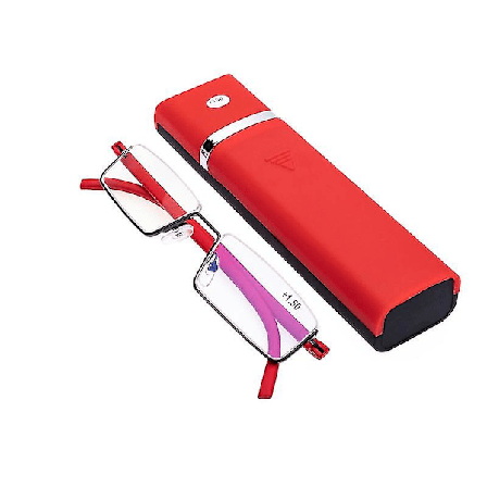 Halvstel metal læsebriller Anti Eyestrain Blue Light Blocking Glasses-wtake