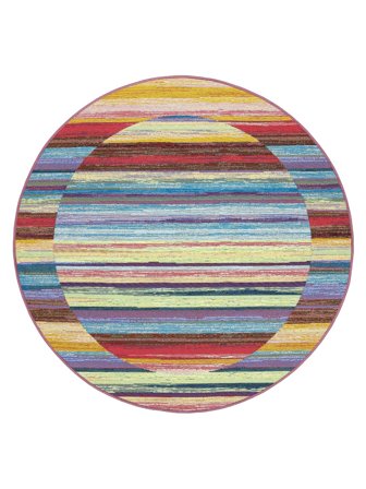 Waschbar Innen-/Outdoor-Teppich Ellinor Mehrfarbig Rund Klein Oeko-Tex