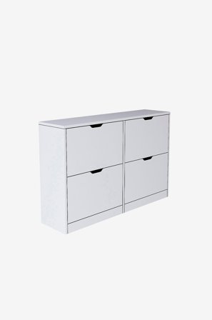 Hanah Home - Kenkäkaappi Matte - Valkoinen - Kenkäkaapit - - Homeroom