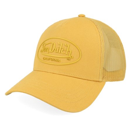 Von Dutch - Gul trucker Caps - Oval Patch Yellow A-Frame Trucker @ Hatstore