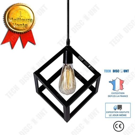 Retro-lampa - TD - Svart smidesjärn - 1 glödlampa - Justerbar höjd - Vintage-stil