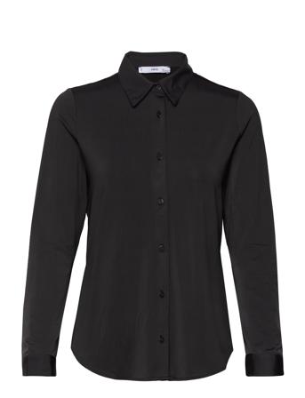 Butt D Flowy Shirt Langermet Skjorte Svart Mango*Betinget Tilbud