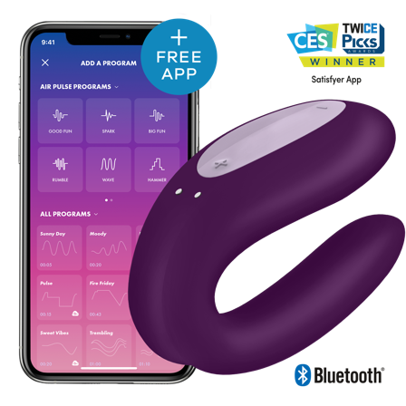 Double Joy Parvibrator med App - Vuxen.se - Sexvibrator, parvibrator