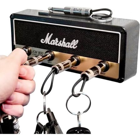 Nøkkelholder til vegg, Gitar nøkkelkroker, JCM800 Standard Gitar nøkkelring, Gitarforsterker nøkkelholder krok med 4 nøkkelholdere, Svart