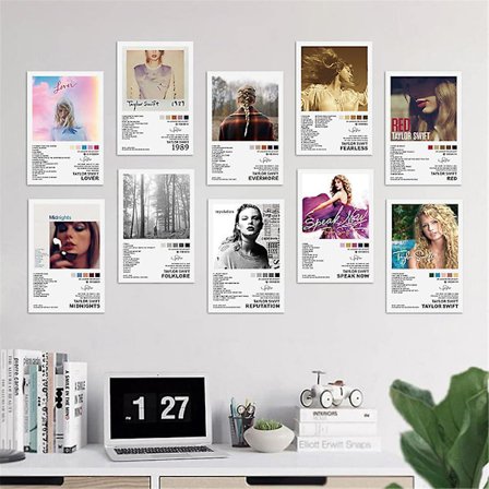 12 Pakk Taylor Swift Album Poster Trykk Album Cover Veggkunst Dekor Gaver For Swiftie TS Fans Musikkelskere