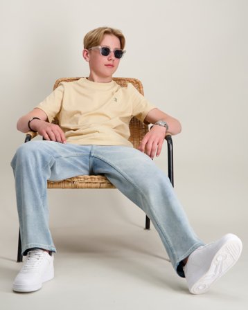 Les Deux Norregaard Contrast T-Shirt Beige T-Shirts Jungen - Kids Brand Store