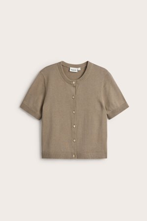 Kappahl | Kardigan z krótkimi rękawami | Ciemnobeżowy