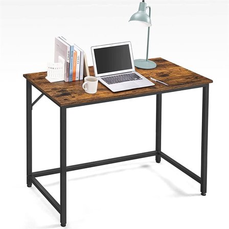 Metallirunkoinen työpöytä - 100 x 50 x 76 cm - maalaisruskea/svart