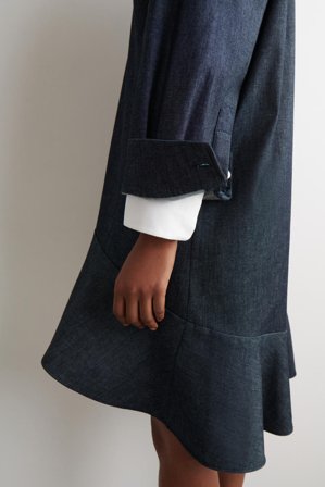 COS Flared Denim Mini Shirt Dress in Blue - Women