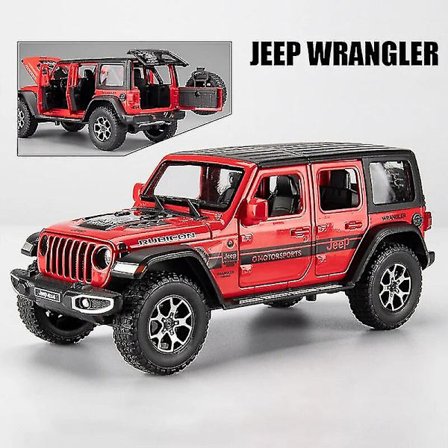 1:22 Jeepar Wrangler Rubicon Alloy Diecasts & Leksaksfordon Metallleksak Bilmodell Ljud och ljus Pull Back Collection Barnleksakspresent