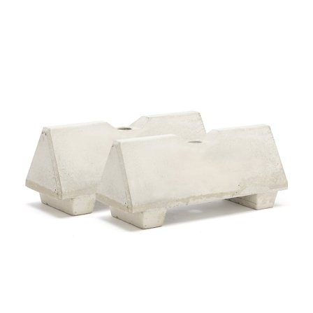 Betongsugga, med hål för stolpe, grå, 2-pack