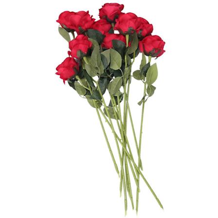 10 stk. Latex Real Touch Dekor Silke Blomster Blomster Bryllupsbuket Hjemmefest Blomstermørkerød