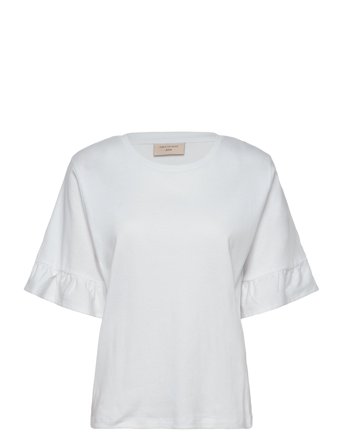 T-Shirt From Freequent In A Soft Material. The T-Shirt Has A Simple Silhouette W Tops T-shirts & Tops Short-sleeved White FREE/QUENT