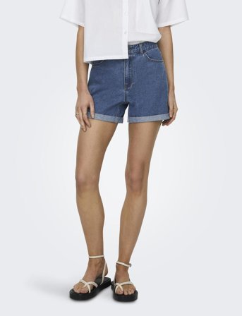 ONLY Onlvega Hw Mom Dnm Shorts Noos - Blue - S
