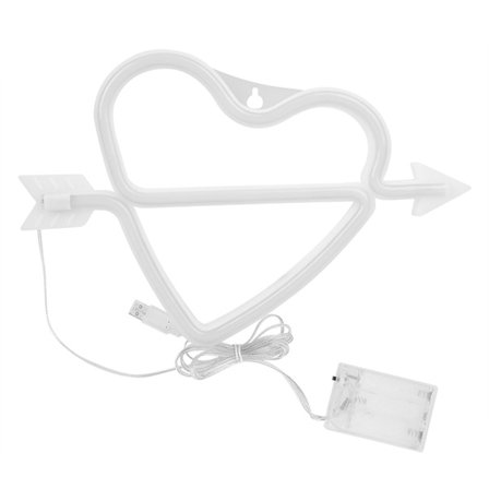 Ihana sydämen muotoinen LED-valo koristeellinen seinälle ripustettava lamppu makuuhuoneeseen asuntolaan (vaaleanpunainen)