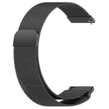 För Garmin Vivoactive HR Magnetiskt Klockarmband Rostfritt Stål Milanese Armband, Svart (FMY)