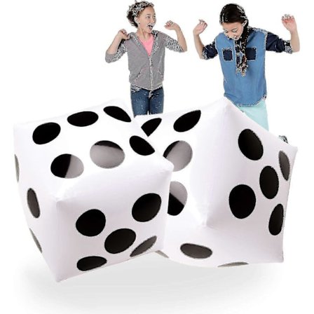 Novelty Place 2 stk. Kæmpe Oppustelige Terninger, 50 cm/20 tommer og Jumbo Terninger til Indendørs og Udendørs Spil, Lu