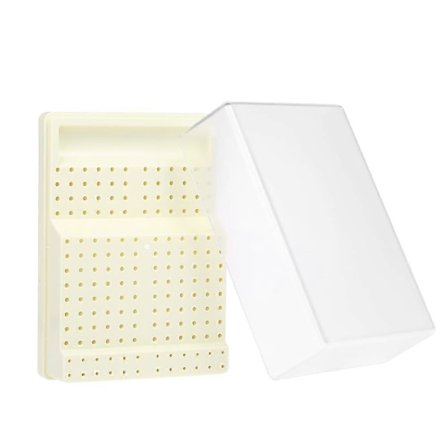 Dental Bor Holder Dental Bur Stativ Organizer Beholder Display Gjennomsiktig Deksel Plast Dental Tilbehør 168 Hull