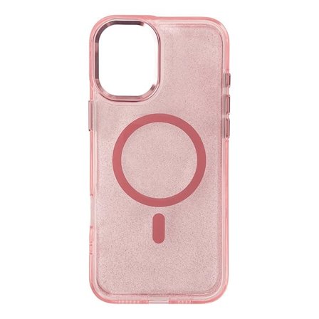 Glitter Etui MagSafe Kompatibel til iPhone 17 Pro Max - Pink