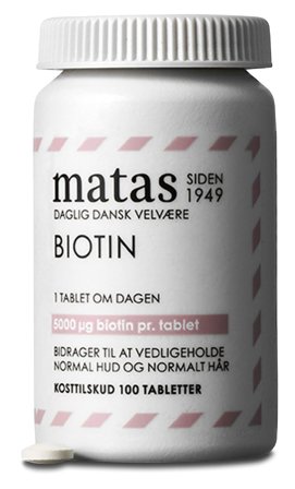 Matas Striber Biotin 5 mg 100 tabl., Helse & Madvarer, Hud, Hår & Negle, Kosttilskud Til Håret