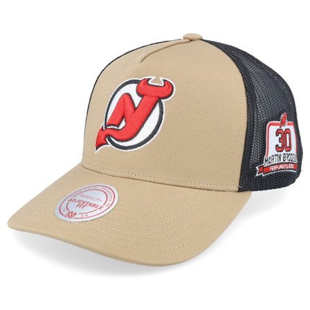 Mitchell & Ness - NHL Beige trucker Cap - Hatstore Exclusive x New Jersey Devils Archaeo Tan/Black Trucker @ Hatstore