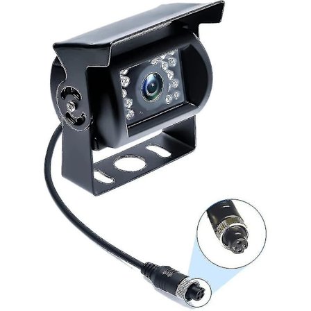 Ryggekamera 4-pinners kontakt 12v 24v Vanntett nattsynkamera for bil buss lastebil campingvogn bobil (Ingen fjernkontroll) Xxf