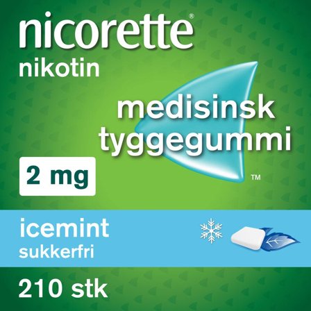 Nicorette 2 mg tyggegummi icemint 210 stk