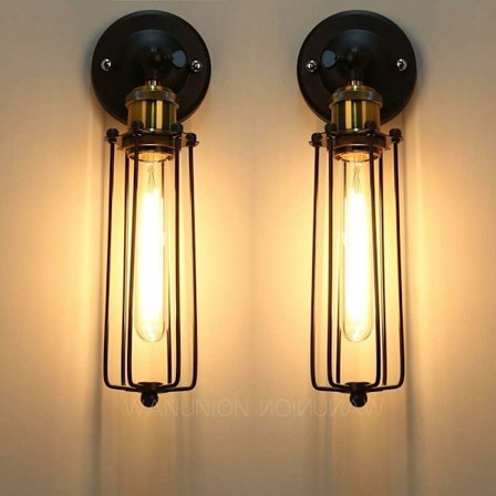 2 stk. E27 Retro væglampe bur E27 væglampe industriel vintage loft design kunstlampe LED vægbelysning hængelampe burlampe