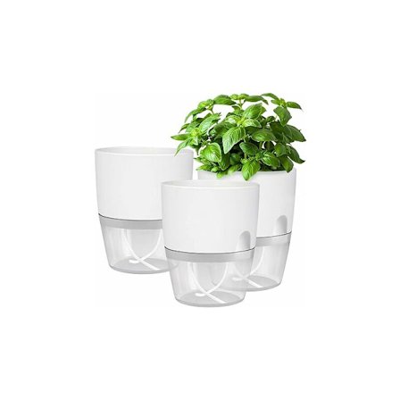 Selvvandende plantepotter ?? 15,3 cm, hvid??