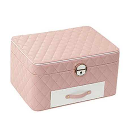 Retro Smykkeskrin i PU-Læder med Tre Lag, Høj Kvalitet, med Krog til Halskæde, Øreringe og Ringopbevaring