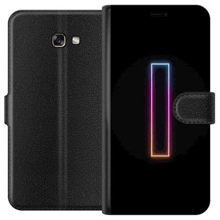 Kompatibel Tegnebogsetui til Samsung Samsung Galaxy A3 (2017) Minimalistisk neonbogstav I i regnbuefarver mod mørk baggrund