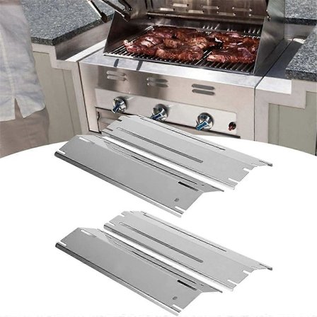 Justerbart Varmeplade Sæt i Rustfrit Stål til BBQ Gasgrill, Udendørs Madlavningstilbehør