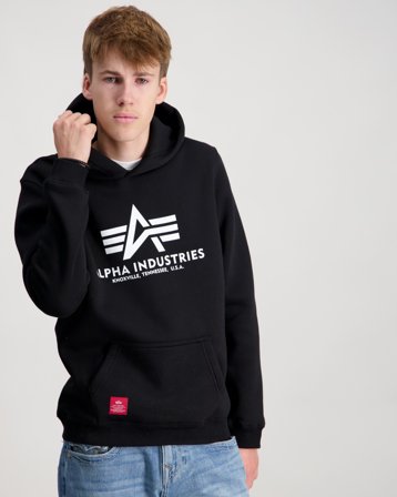 Alpha Industries Basic Hoodie BL K Musta Hupparit/Hoodie Pojat - Kids Brand Store