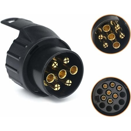 7/13 Släpvagnskontakt Adapter 7 till 13 Stift Dragkrokskontakt 7-polig till 13-polig för Bilsläp, Traktor, Husvagn, Cykelställ, av DEBUNS