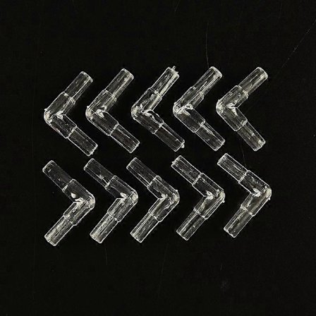 10 st Klar Armbågsanslutning Plast Akvarium Luftslang Röranslutning