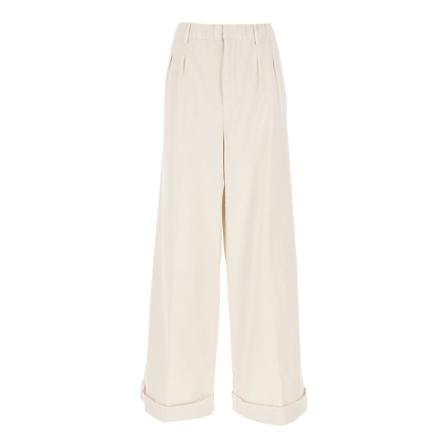 Aspesi, Wide Trousers Wit, Dames, Maat:S