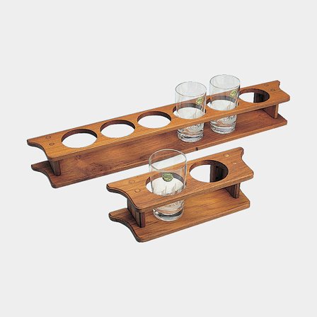 Lasinpidike vene Roca, tiikki, 61 x 9 x 9 cm, 6 lasille