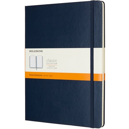 Classic Hard Cover Notebook XL Blue Plain