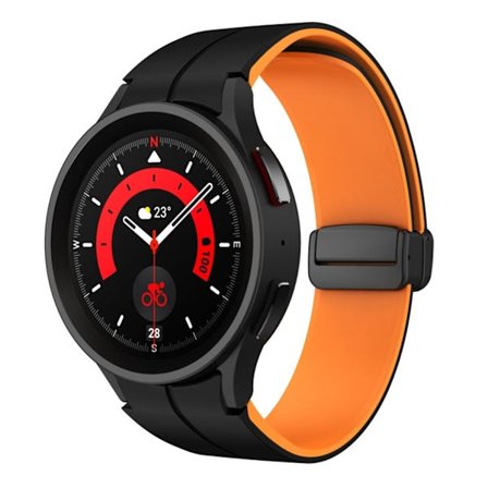 Samsung Galaxy Watch 6, 6 Classic -kellonranneke - musta/oranssi