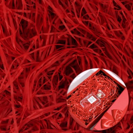 Rött - Strimlad papper, påskgräs, presentfyllnadspapper, 200g strimlat