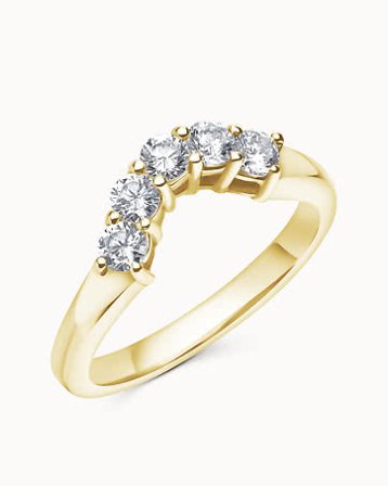 Cassandra Wedding Ring 18K Yellow Gold with Natural Diamonds - Engagement Rings & Wedding Rings from Vanbruun