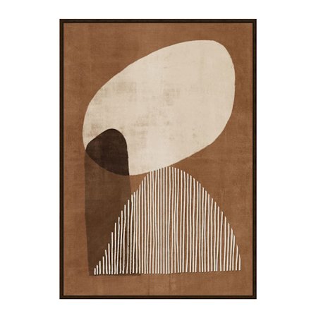 Abstrakti canvas-seinätaide, 60x90cm, terrakottabeige