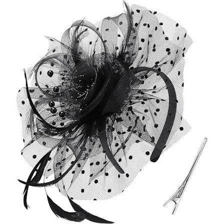 Hatt för kvinnor Cocktail Tea Party huvudbonad Blommig nätband Fjädrar Hårband