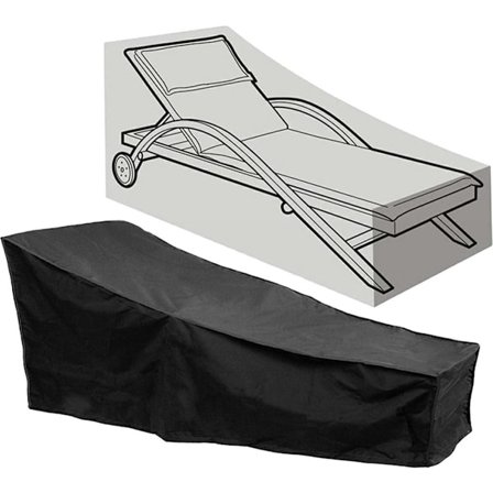 Säänkestävä suojapeite lepotuolille, 200L x 70K x 40K x 70L cm, Premium, Vedenpitävä, Puutarhapeite, Musta
