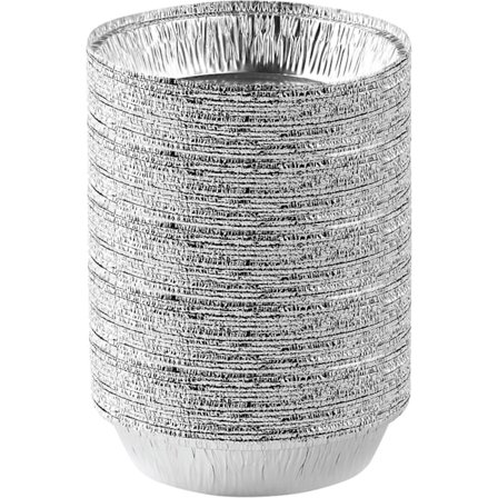 7'' tommer runde aluminiumsforme til engangsbrug, fryser- og ovnsikre - til bagning, madlavning, opbevaring, stegning og opvarmning, 50-pak