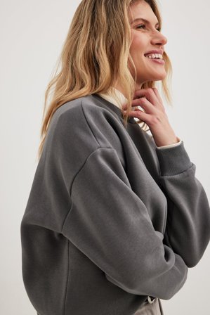 NA-KD Basic Oversized Sweatshirt - Sweatshirts - Grå - XXS